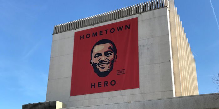 Deshaun Watson's massive banner goes up in Gainesville