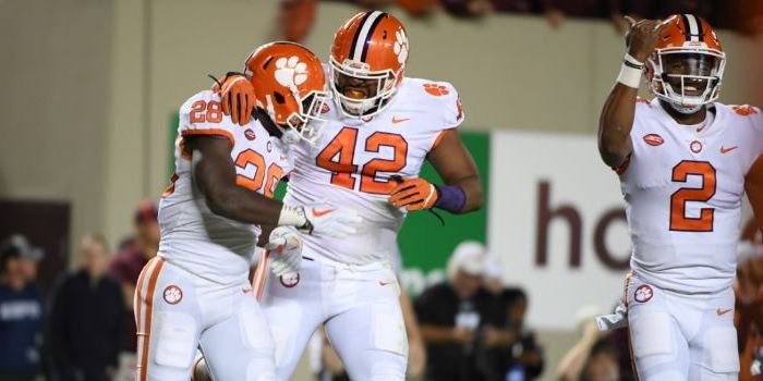 Clemson extended its school-record winning streak versus ranked opponents to eight games. 