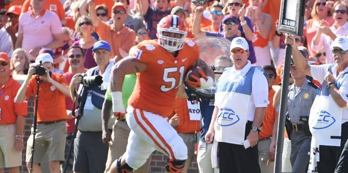 Taylor Hearn posted the longest run by a Clemson offensive lineman since 1966. 