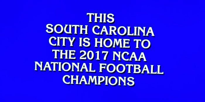 Jeopardy question involving Clemson
