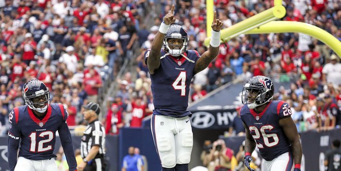 Deshaun Watson is surpassing Cam Newton's rookie success and can join an elite group this Sunday. (USA TODAY Sports-Troy Taormina)