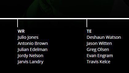 NFLShop.com has Deshaun Watson listed as a TE