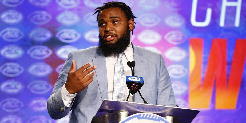 Christian Wilkins at the ACC Kicoff last week (Photo by Jeremy Brevard, USA Today)