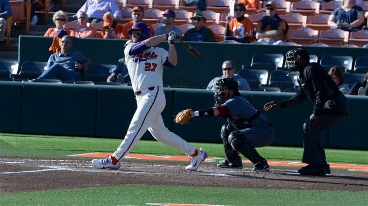 Williams hit his 12th home run of the season as Clemson clinched the series at Virginia Saturday.