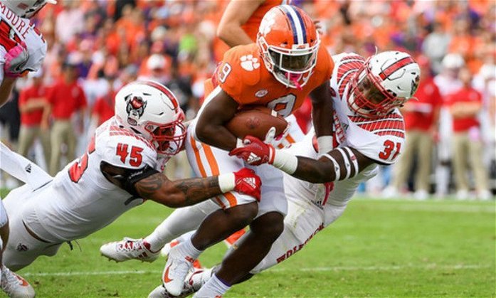 Travis Etienne has scored three rushing touchdowns in each of the last three games, to move to the top of college football.