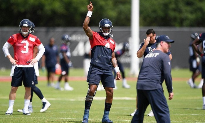 Watson took another step in his road to recovery by practicing with the Texans on Tuesday. (USA TODAY Sports-Shanna Lockwood)