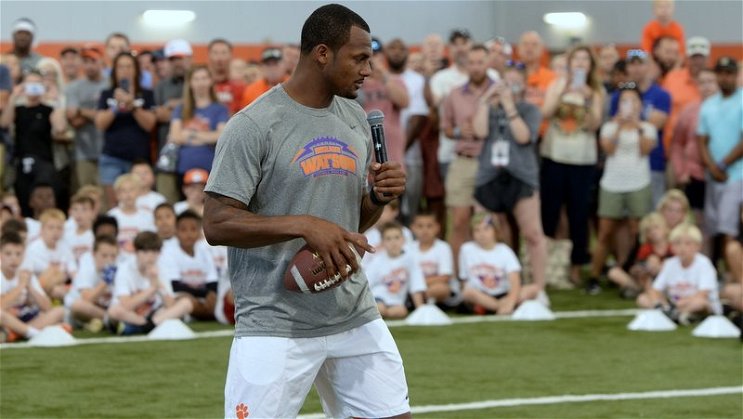 Watson was recently in Clemson for a camp. He is seen as an NFL superstar going into his third season. 