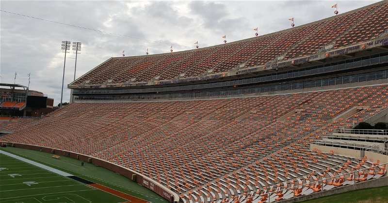 Clemson says the seatback placement was approved by the state, ACC and Clemson.