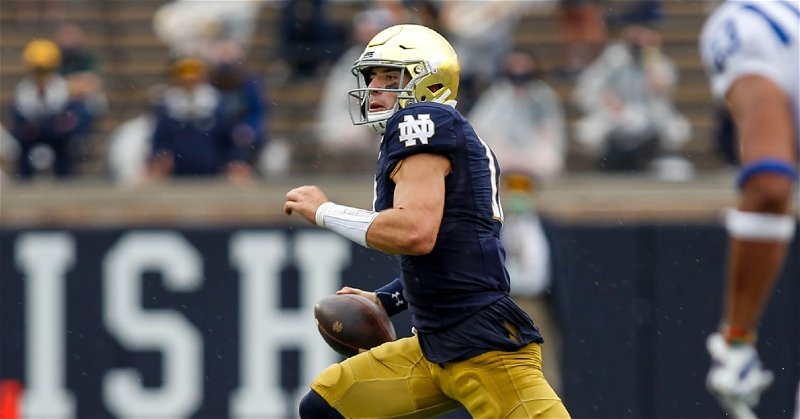 Ian Book and Notre Dame passing game have been hit-or-miss this year. (ACC photo)