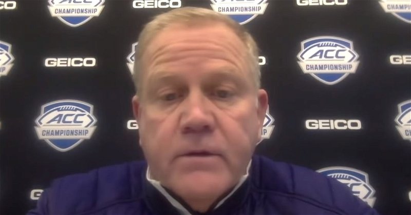 Brian Kelly spoke to the media after the ACC title loss 