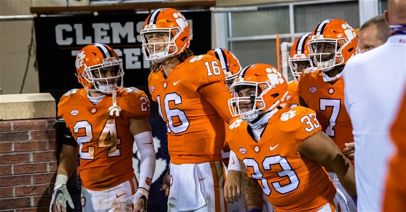 Trevor Lawrence and the Tigers close their regular-season at Virginia Tech Saturday. (ACC photo)