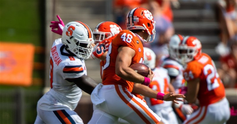 Will Spiers executed a fake punt run to go with a strong day kicking the ball. (ACC photo)
