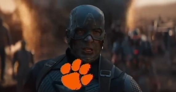 Clemson is America's team in the following video (Captain America)