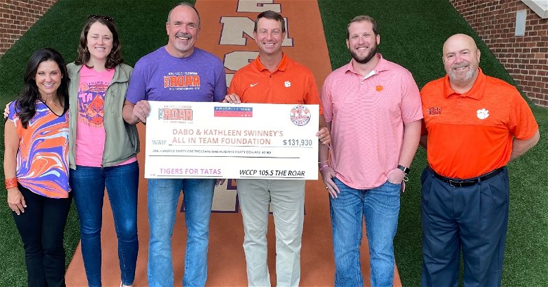 Since 2009, Dabo’s All In Team Foundation has raised and donated over $6.6 million.