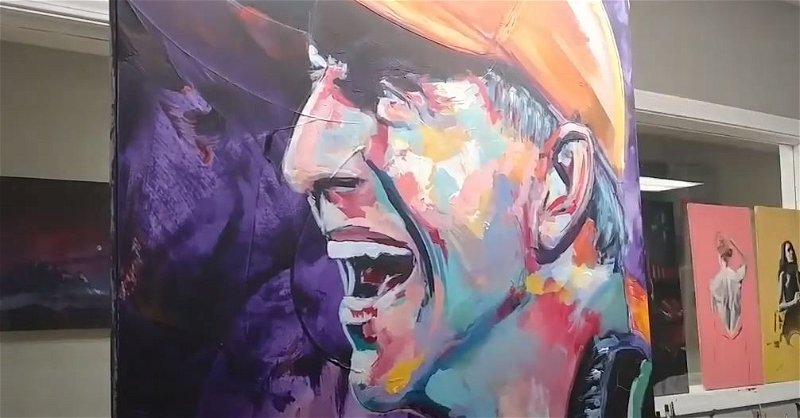 A rather large Dabo Swinney painting