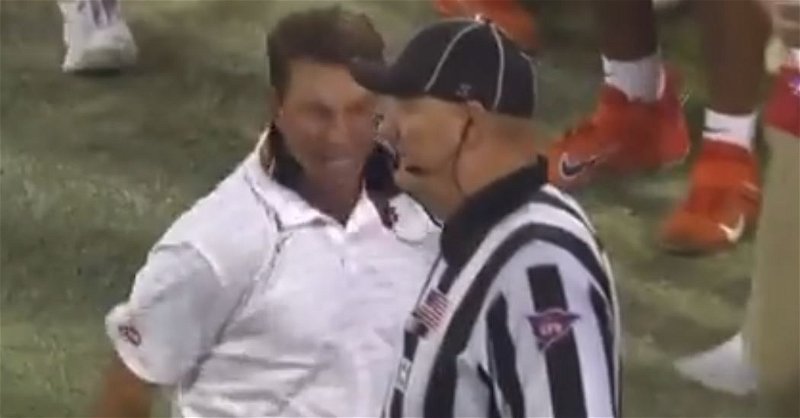 Swinney was not happy about the roughing the passer call