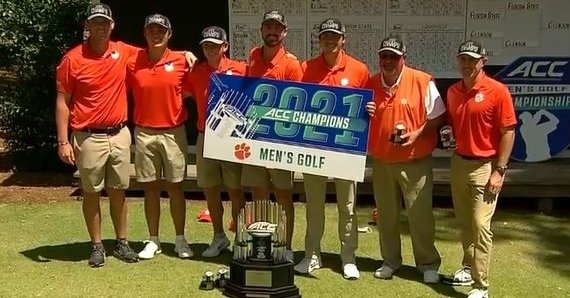 Clemson didn't capture an overall lead until the final putt. (Photo per ESPN broadcast)