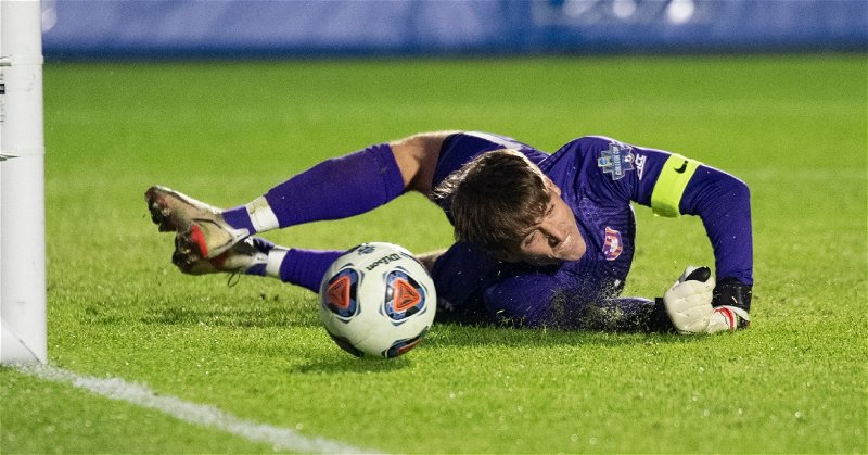 Marks made this diving save in the penalty kick round to help Clemson clinch a College Cup final spot. (Photo: George Howard / USATODAY)