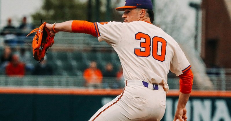 Billy Barlow put together a strong five innings as the Tigers built their lead in a win over No. 10 Georgia. (Clemson twitter photo)