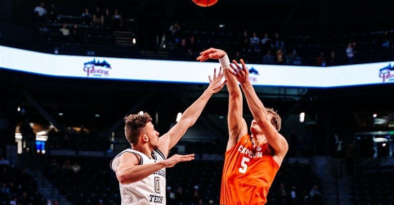Hunter Tyson scored 14 and grabbed 13 rebounds in the win (Clemson athletics photo).