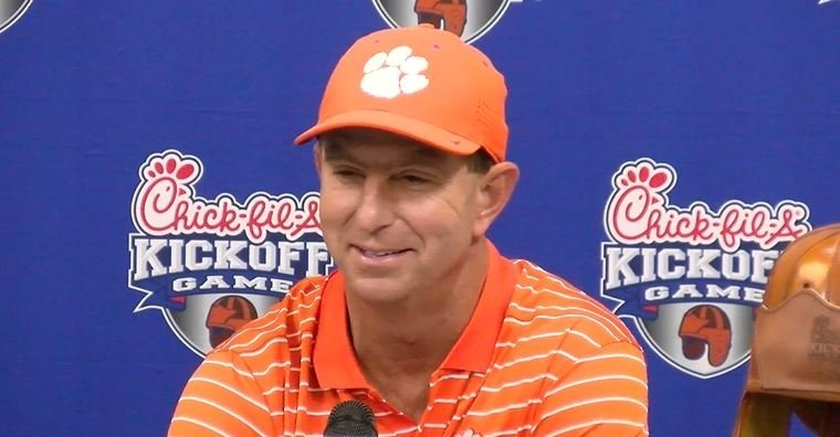 Clemson coach Dabo Swinney was all smiles after the win.