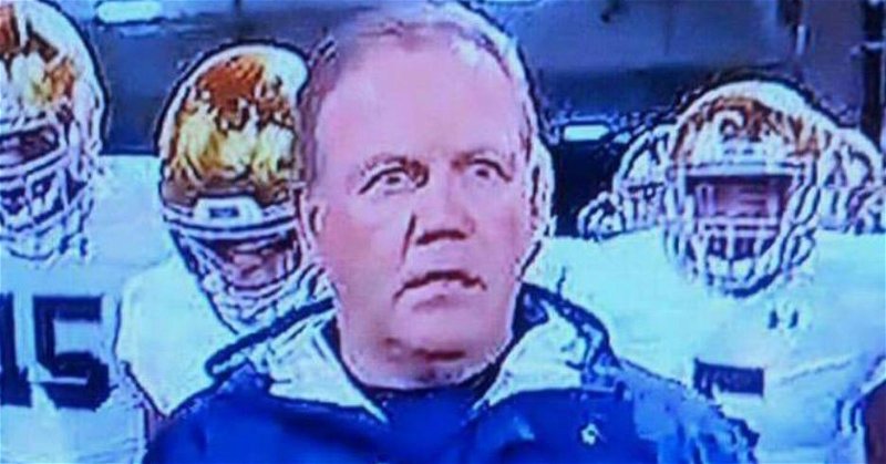 Kelly made himself an instant meme with his shocked face watching Clemson run down the hill