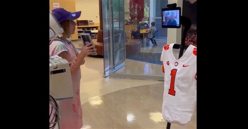Robot Dabo spent some time with patients on Wednesday