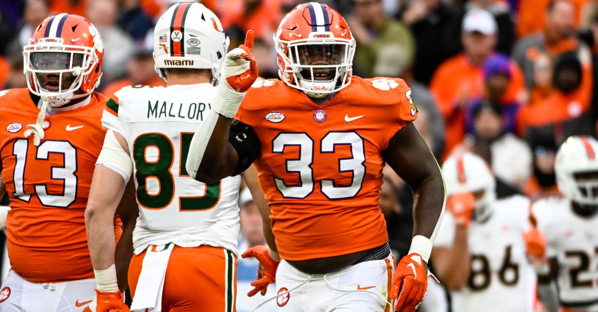 Clemson at Miami depth charts