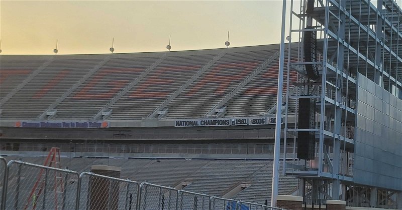 There is new National Championship signage inside Death Valley