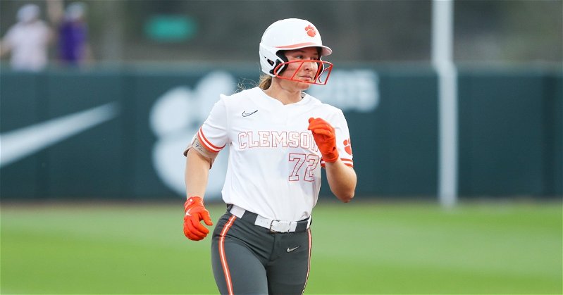 Valerie Cagle hit a three-run homer in the first (Clemson athletics photo).