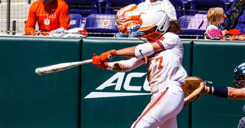 McKenzie Clark got around the bases for Clemson's first-ever inside-the-park home run (ACC file photo). 