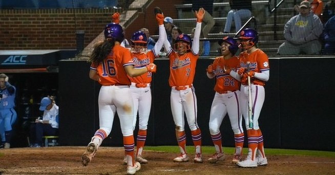 It was a big night at the plate for Clemson softball. (Clemson softball Twitter photo)