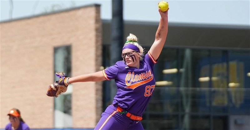Millie Thompson overcame a two-run first to get the win. (Clemson softball Twitter photo)