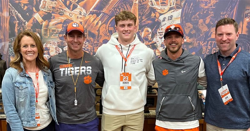 Ronan Hanafin was in town for a visit on Wednesday and now has a Clemson offer. 