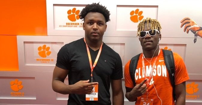 Elite-rated defender Eddrick Houston has Clemson in his top group moving forward. He's pictured with teammate and fellow Clemson target KJ Bolden this summer.