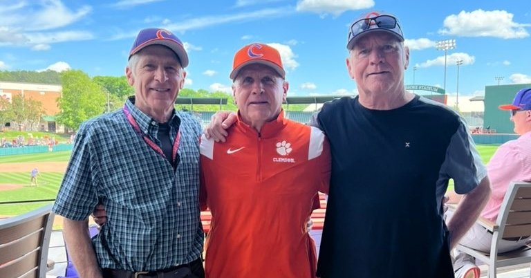 Former Clemson coach Jack Leggett had his trademark No. 7 retired before the second game of the Clemson-ND series. (Clemson athletics photo)