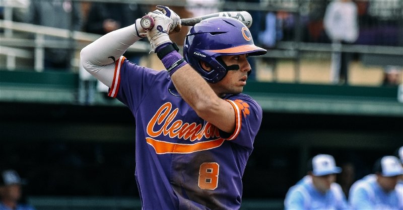 Blake Wright tied things up with a sac fly in the sixth inning. (Clemson athletics photo)