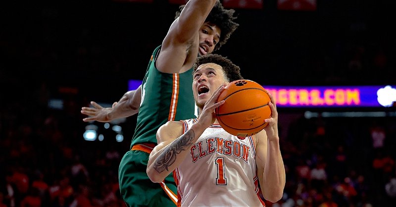 Clemson dropped its second game in a week, 78-74 to No. 23/21 Miami on Saturday at home. (Merrell Mann photo)