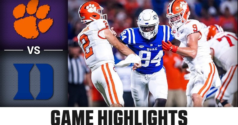 WATCH: Clemson vs. Duke highlights