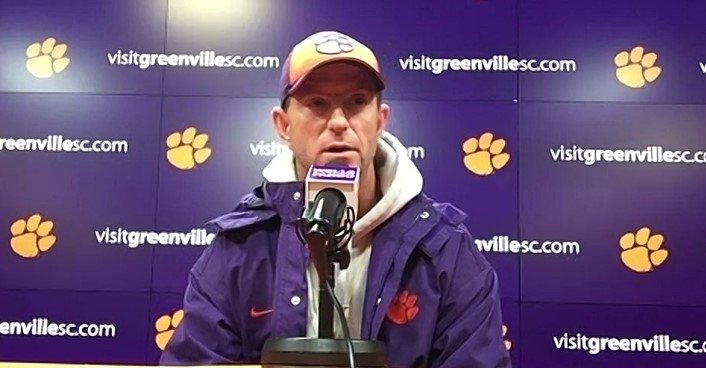 Clemson coach Dabo Swinney updated the latest with injuries on the team and talked UNC QB Drake Maye. 