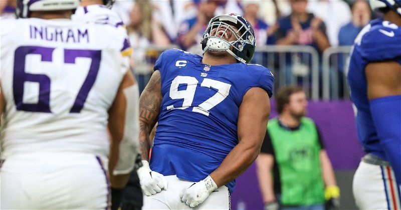 Dexter Lawrence received a big contract in the offseason to reward his production as a pro so far. He was voted as the No. 6 interior defender in the league by his peers. (Photo: Matt Krohn / USATODAY)