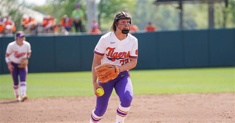 Valerie Cagle gave up seven runs but only two were earned after three errors from the Tiger defense. (Clemson athletics photo)