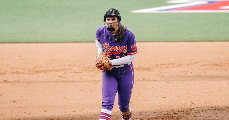 Valerie Cagle and the TIgers carried a three-run lead into the seventh, but Liberty had six-straight reach to walk-off with a win. (Clemson athletics photo)