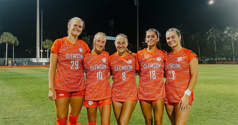 Clemson women's soccer waited out a weather delay to top Miami, 5-0. (Clemson athletics photo)