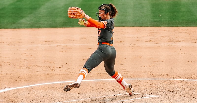 Valerie Cagle notched her second winning start of the weekend to complete the sweep of Georgia Tech (Clemson athletics photo).