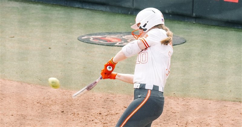 Caroline Jacobsen's day at the plate helped the TIgers clinch the series on Saturday. (Clemson athletics photo)