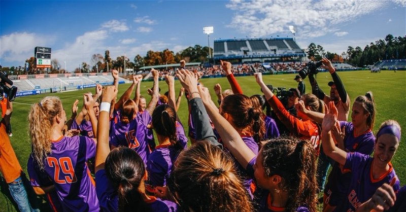 Clemson equalized the score in the first half with a Mackenzie Duff header, but FSU scored the second half's lone goal for a 2-1 ACC Championship victory (Clemson athletics photo).