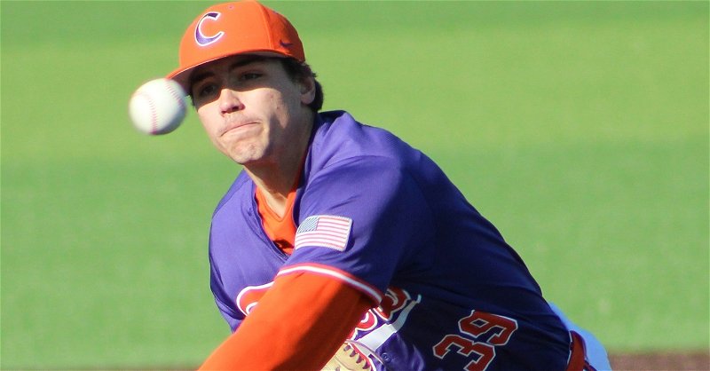Ethan Darden pitched a career-long seven innings of 1-run ball (Clemson athletics photo).