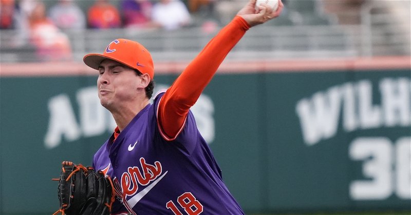 Tristan Smith earned the win by throwing five innings of 1-hit ball with six strikeouts. (Clemson athletics photo)