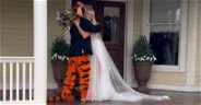 WATCH: Bride emotional as Tiger Mascot honors late father's legacy